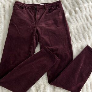 LOFT Women's Rich Burgundy Skinny Jeans